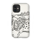 Japanese Deer - Taguchi Tomoki Edo Art Iphone Case, 12 Mini / Matte, Phone Case Black Line Stylized Deer Stag
