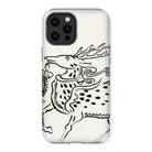 Japanese Deer - Taguchi Tomoki Edo Art Iphone Case, 12 Pro Max / Matte, Iphone Case Black White Illustration Stylized Deer Stag