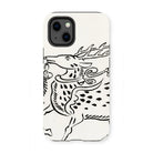 Japanese Deer - Taguchi Tomoki Edo Art Iphone Case, 13 Mini / Matte, Phone Case Black White Sketch Stylized Deer Reindeer