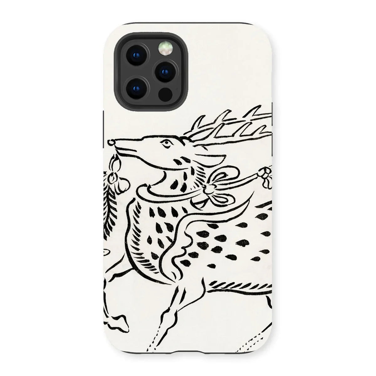 Japanese Deer - Taguchi Tomoki Edo Art Iphone Case, 13 Pro / Matte, Iphone Case Black White Sketch Stylized Deer Stag
