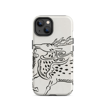 Japanese Deer - Taguchi Tomoki Edo Art Iphone Case, 14 / Matte, Phone Case Deer Design