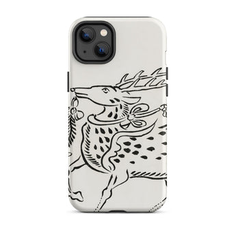 Japanese Deer - Taguchi Tomoki Edo Art Iphone Case, 14 Plus / Matte, Phone Case Deer Design