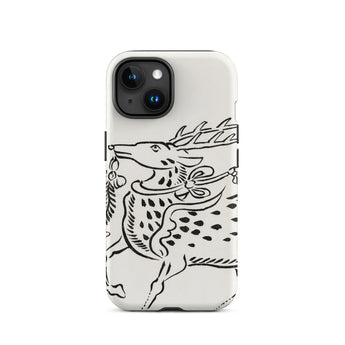 Japanese Deer - Taguchi Tomoki Edo Art Iphone Case, 15 / Matte, White Phone Case Deer Design