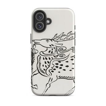 Japanese Deer - Taguchi Tomoki Edo Art Iphone Case, 16 Plus / Matte, Phone Case Deer Design