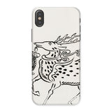 Japanese Deer - Taguchi Tomoki Edo Art Iphone Case, x / Matte, Phone Case Black White Sketch Stylized Deer Reindeer