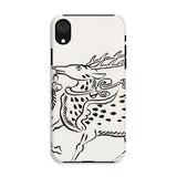 Japanese Deer - Taguchi Tomoki Edo Art Iphone Case, Xr / Matte, Phone Case Black White Illustration Deer Stag