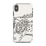 Japanese Deer - Taguchi Tomoki Edo Art Iphone Case, Xs Max / Matte, Phone Case Black White Illustration Stylized Reindeer Deer