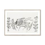 Japanese Deer - Taguchi Tomoki Fine Art Print, Spotted Horse Mane Tail Drawn Simple Black Lines