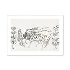Japanese Deer - Taguchi Tomoki Fine Art Print, Spotted Horse Mane Tail Drawn Simple Line Art