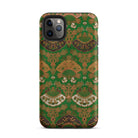 Japanese Fan Pattern - G.a. Audsley Iphone Case, 11 Pro Max / Matte, Green Brown Patterned Phone Case