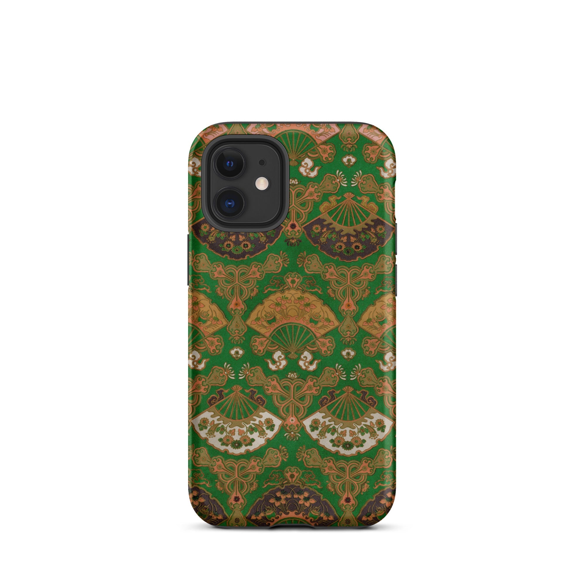 Japanese Fan Pattern - G.a. Audsley Iphone Case, 12 Mini / Matte, Green Patterned Iphone Case