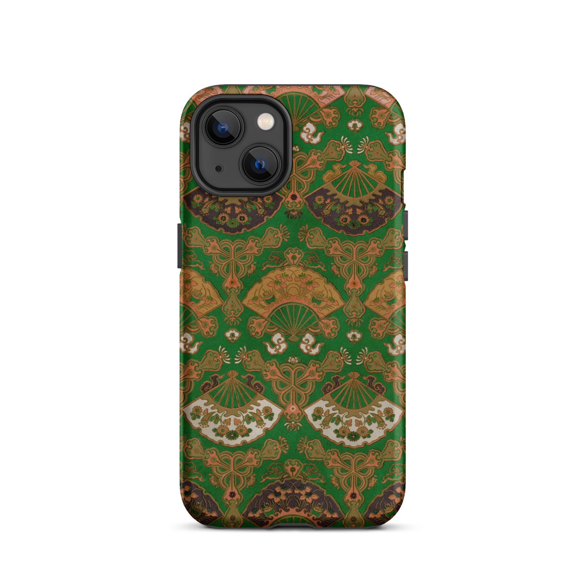 Japanese Fan Pattern - G.a. Audsley Iphone Case, 13 / Matte, Green Brown Patterned Phone Case