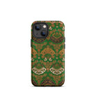Japanese Fan Pattern - G.a. Audsley Iphone Case, 13 Mini / Matte, Green Brown Patterned Phone Case