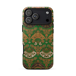 Japanese Fan Pattern - G.a. Audsley Iphone Case 17 Pro Max / Matte Green Gold Floral Patterned Phone Dual Camera Flower, Secret Garden