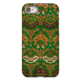 Japanese Fan Pattern - G.a. Audsley Iphone Case, 8 / Matte, Decorative Phone Case Ornate Green Gold Fan Pattern