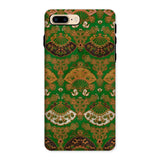 Japanese Fan Pattern - G.a. Audsley Iphone Case, 8 Plus / Matte, Decorative Phone Case Ornate Green Gold Victorian Fan