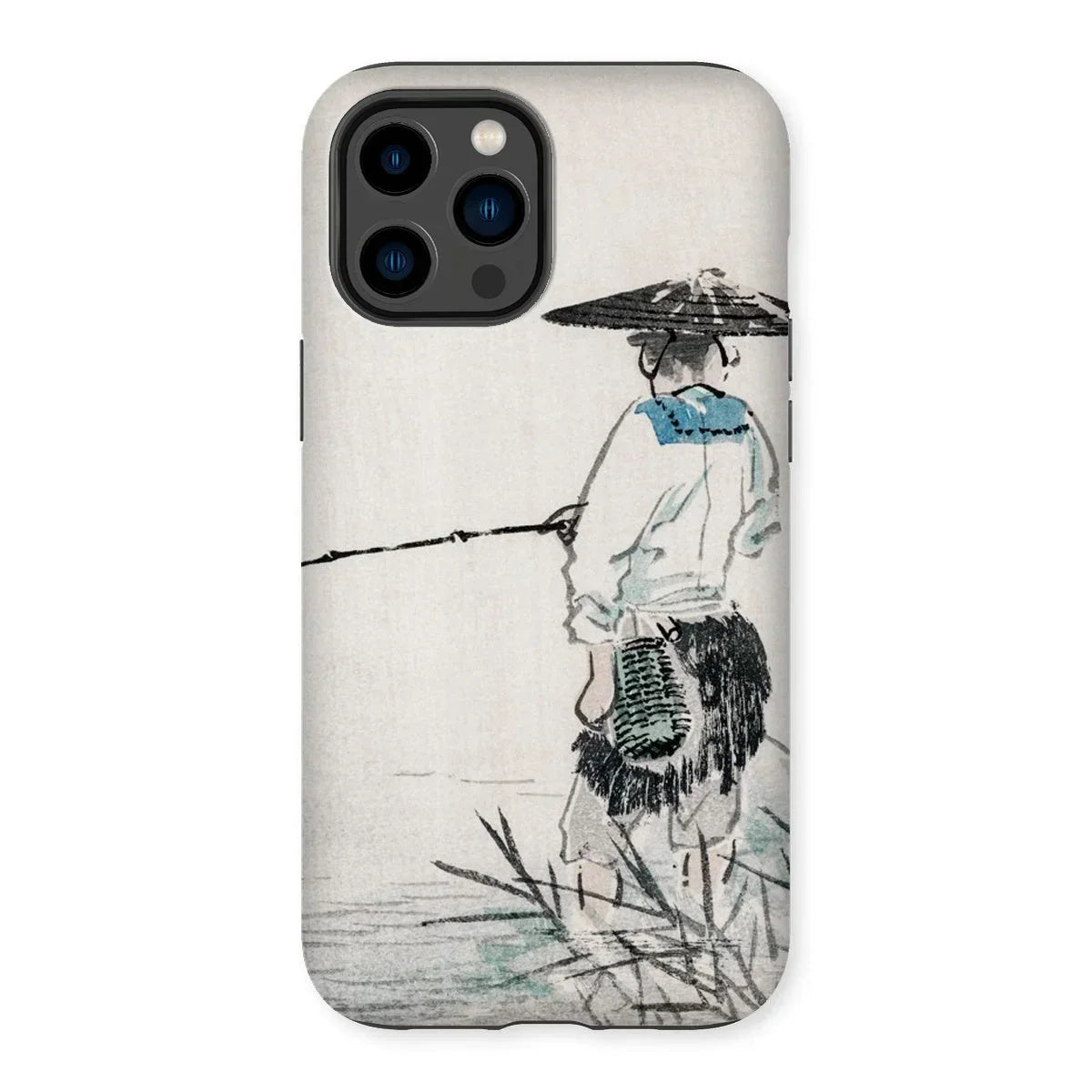 Japanese Fisherman - Kōno Bairei Iphone Case, 14 Pro Max / Matte, Iphone Case Traditional Asian Ink Painting Figure Conical