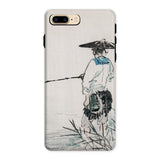 Japanese Fisherman - Kōno Bairei Iphone Case, 8 Plus / Matte, Phone Case Traditional Asian Ink Painting Fisherman Conical