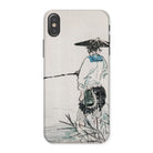 Japanese Fisherman Kōno Bairei Iphone Case, x / Matte, Phone Case Minimalist Ink Person Traditional Asian Conical