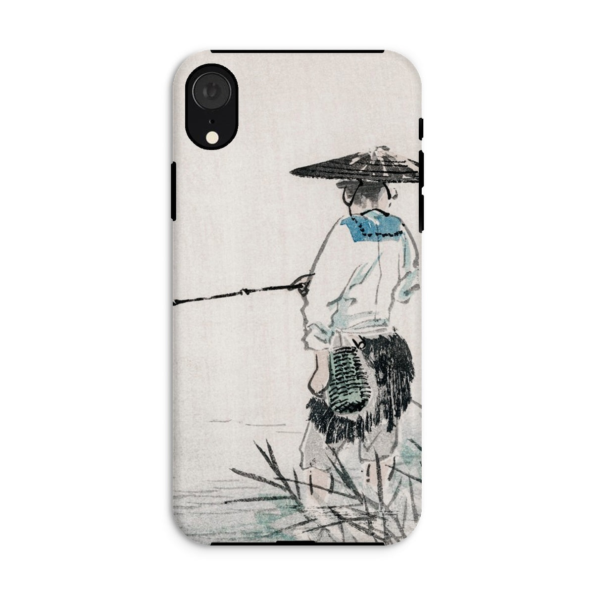 Japanese Fisherman Kōno Bairei Iphone Case, Xr / Matte, Phone Case Traditional Asian Ink Painting Fisherman Conical
