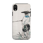 Japanese Fisherman - Kōno Bairei Iphone Case, Xr / Tough Phone, Phone Case Traditional Asian Ink Painting Fisherman Conical