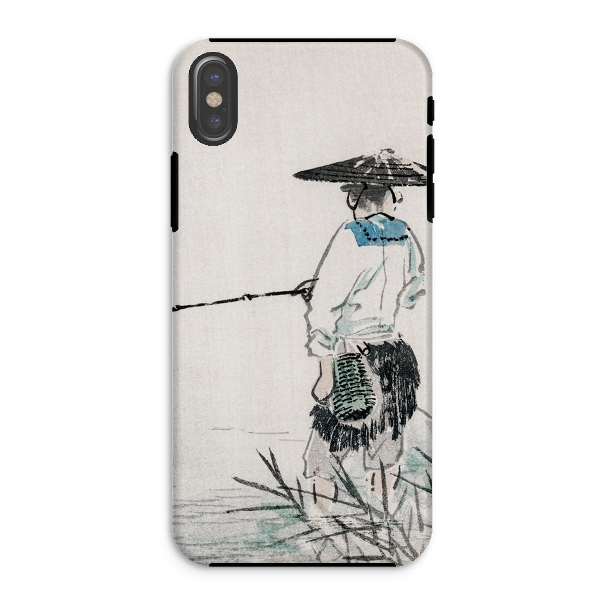 Japanese Fisherman Kōno Bairei Iphone Case, Xs / Matte, Phone Case Artistic Illustration Fisherman Traditional Asian Attire