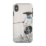 Japanese Fisherman - Kōno Bairei Iphone Case, Xs Max / Matte, Phone Case Traditional Asian Ink Painting Figure Conical