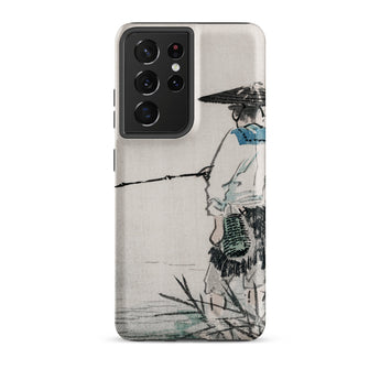 Japanese Fisherman - Kono Bairei Phone Case Phone Case Traditional Ink-wash Painting Figure Straw Hat Kōno Bairei’s Masterful Woodblock