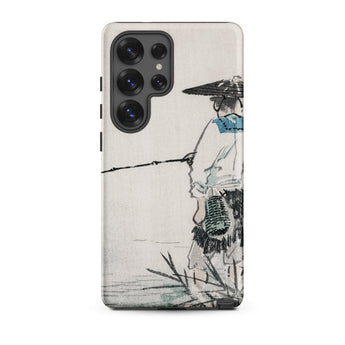 Japanese Fisherman - Kono Bairei Phone Case Sleek Light Gray Phone Case Traditional Ink-wash Painting Kōno Bairei’s Masterful Woodblock