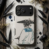 Japanese Fisherman - Kono Bairei Phone Case White Phone Case Minimalist Ink-wash Illustration Figure Traditional Kōno Bairei’s Masterful