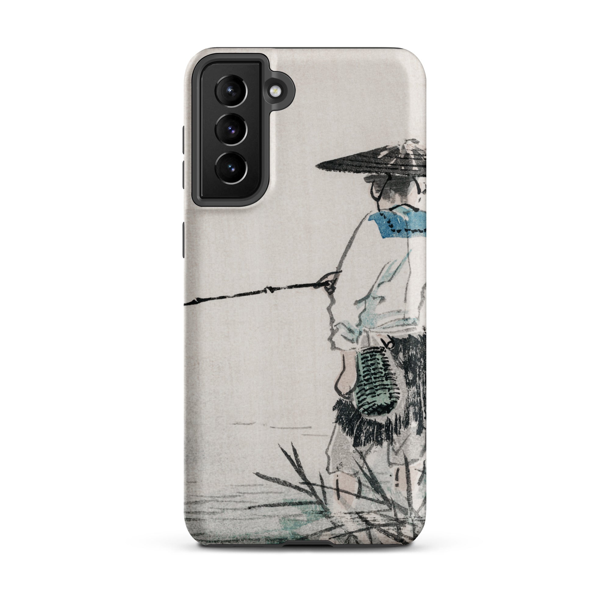 Japanese Fisherman Kōno Bairei Samsung Case, Galaxy S21 Plus / Matte, Smartphone Case Traditional Asian Style Painting Fisherman