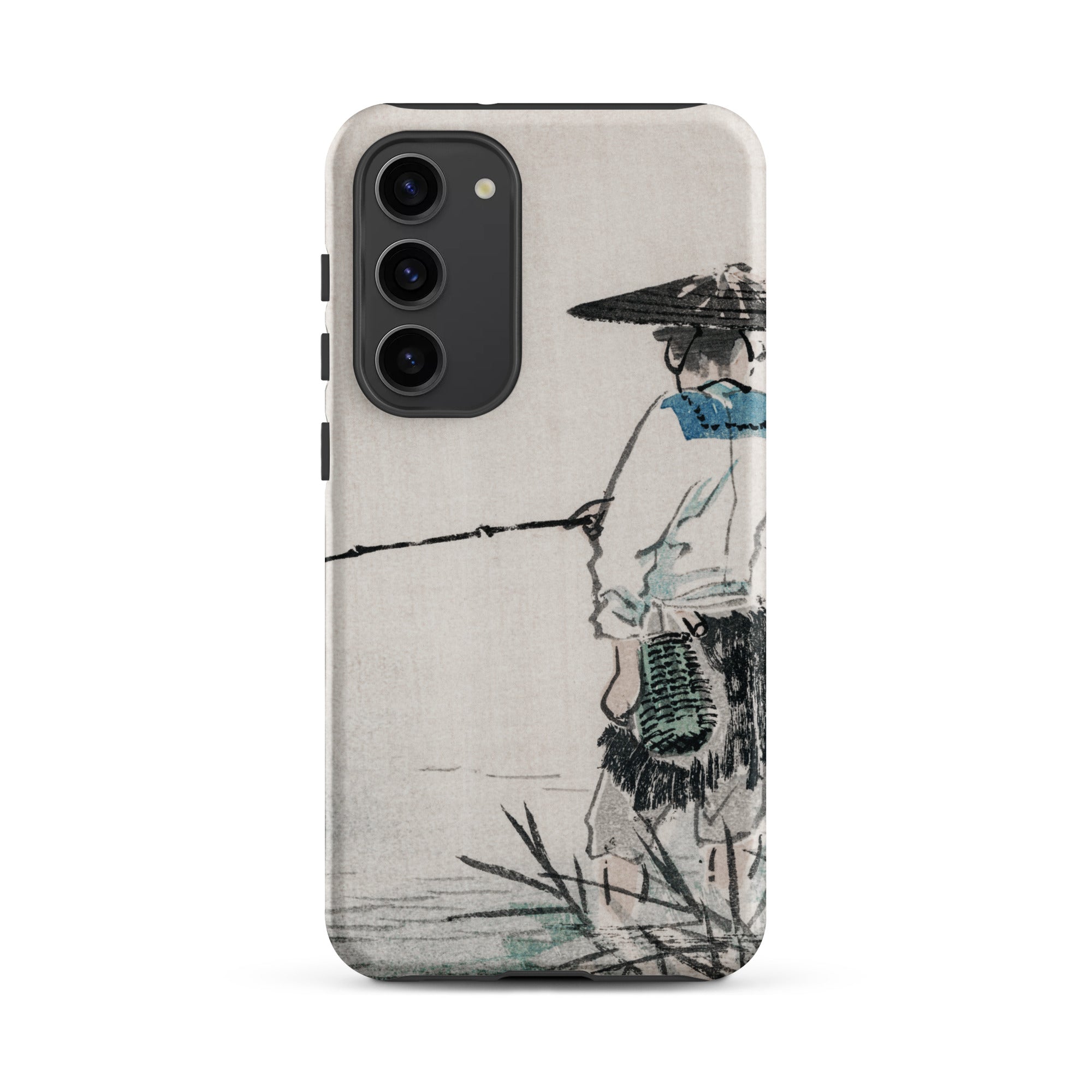 Japanese Fisherman Kōno Bairei Samsung Case, Galaxy S23 Plus / Matte, White Smartphone Case Traditional East Asian Ink Painting