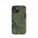 Japanese Floral Pattern - G.a. Audsley Phone Case Iphone 14 / Matte Patterned, Olive-tinted Latticework Crawls Mobile Cases