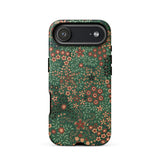 Japanese Floral Pattern - G.a. Audsley Phone Case Iphone 17 Air / Matte Green Textured Dual-layer Design, Olive-tinted Latticework Crawls