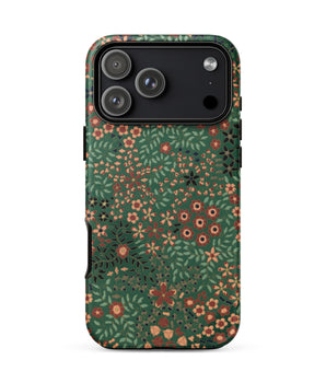 Iphone 17 Pro Max / Matte Japanese Floral Pattern - G.a. Audsley Phone Case, Olive-tinted Latticework Crawls