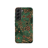 Japanese Floral Pattern - G.a. Audsley Phone Case Samsung Galaxy S22 / Matte Dark Green Phone Case Adorned Dense Pattern Red Audsley Iphone