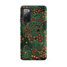 Japanese Floral Pattern G.a. Audsley Samsung Case, Galaxy S20 Fe / Matte, Smartphone Case Dark Green Background Pattern Warm Toned Flowers