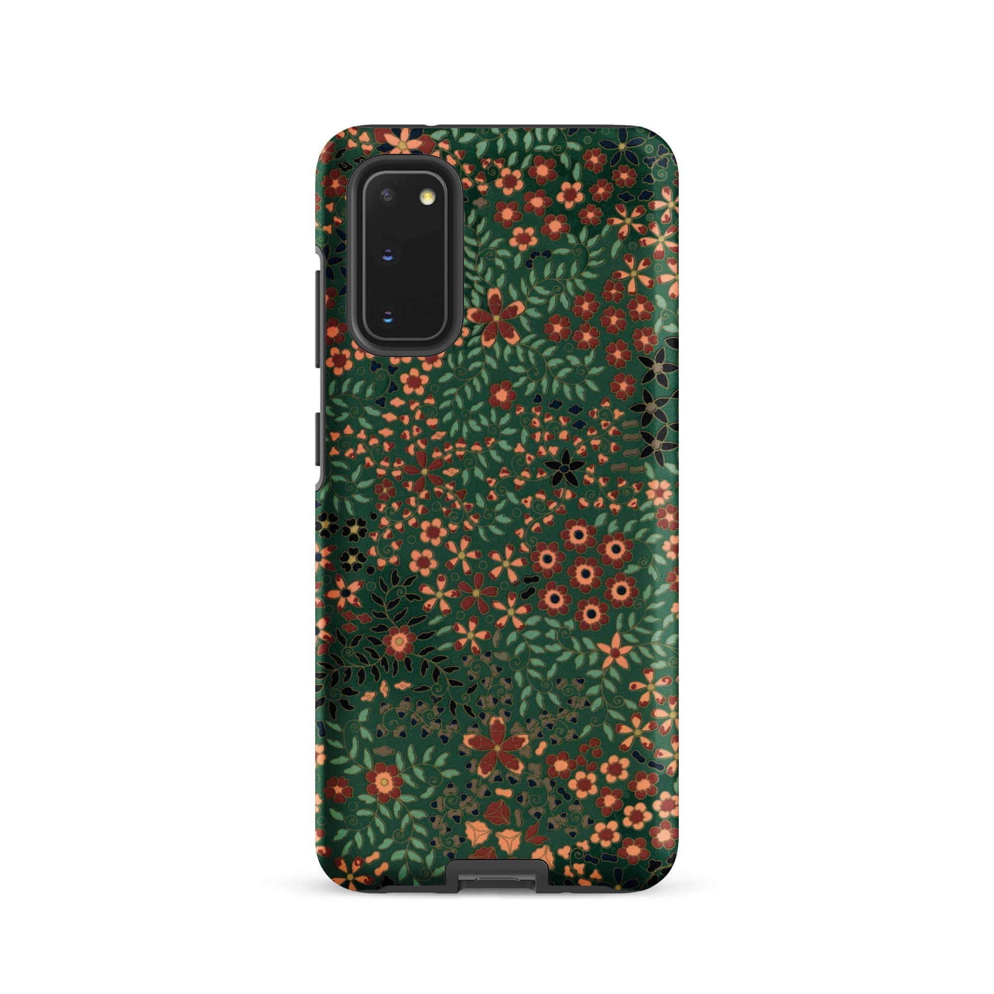 Japanese Floral Pattern G.a. Audsley Samsung Case, Galaxy S20 / Matte, Smartphone Case Dark Green Floral Pattern