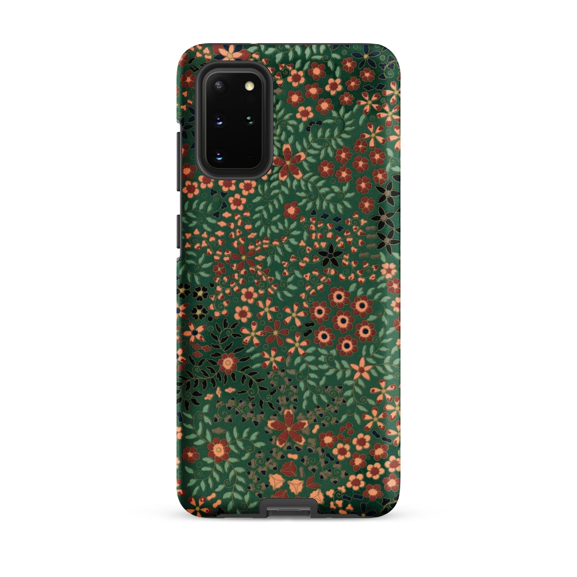 Japanese Floral Pattern G.a. Audsley Samsung Case, Galaxy S20 Plus / Matte, Dark Green Phone Case Vibrant Floral Pattern