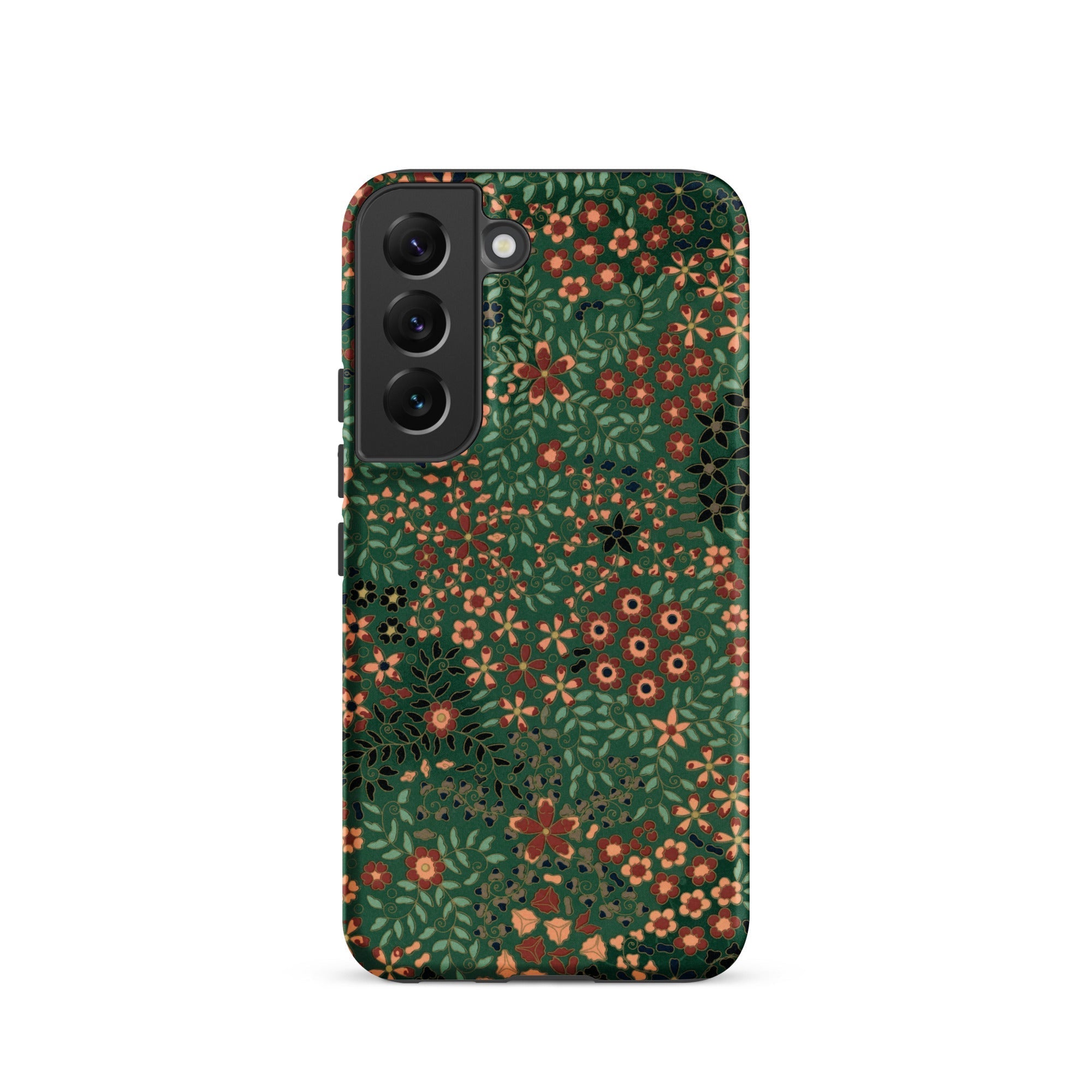 Japanese Floral Pattern G.a. Audsley Samsung Case, Galaxy S22 / Matte, Smartphone Case Dark Green Floral Pattern