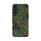 Japanese Floral Pattern G.a. Audsley Samsung Case, Galaxy S22 Plus / Matte, Dark Green Smartphone Case Vibrant Floral Pattern