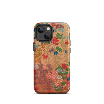Japanese Flower Fan Pattern 1 - G.a. Audsley Phone Case Iphone 13 Mini / Matte Floral Patterned Phone Case Twilight Meadow Unfurls,