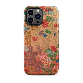Japanese Flower Fan Pattern 1 - G.a. Audsley Phone Case Iphone 13 Pro Max / Matte Floral-patterned Iphone Case Twilight Meadow Unfurls,