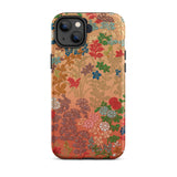 Japanese Flower Fan Pattern 1 - G.a. Audsley Phone Case Iphone 14 Plus / Matte Floral Patterned Phone Case Twilight Meadow Unfurls,