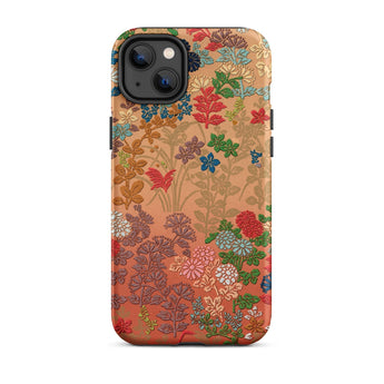 Japanese Flower Fan Pattern 1 - G.a. Audsley Phone Case Iphone 14 Plus / Matte Floral Patterned Phone Case Twilight Meadow Unfurls,