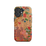 Japanese Flower Fan Pattern 1 - G.a. Audsley Phone Case Iphone 16 / Matte Floral Patterned Phone Case Twilight Meadow Unfurls, Japanese
