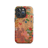 Japanese Flower Fan Pattern 1 - G.a. Audsley Phone Case Iphone 16 Pro / Matte Floral Patterned Phone Case Twilight Meadow Unfurls, Japanese