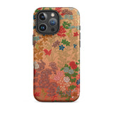 Japanese Flower Fan Pattern 1 - G.a. Audsley Phone Case Iphone 16 Pro Max / Matte Floral Patterned Phone Case Twilight Meadow Unfurls,