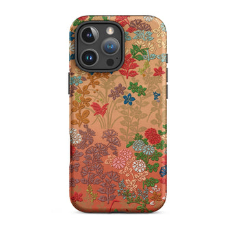 Japanese Flower Fan Pattern 1 - G.a. Audsley Phone Case Iphone 16 Pro Max / Matte Floral Patterned Phone Case Twilight Meadow Unfurls,