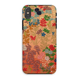 Japanese Flower Fan Pattern 1 - G.a. Audsley Phone Case Iphone Xs / Matte Phone Case Colorful Floral Pattern Peach/coral Background